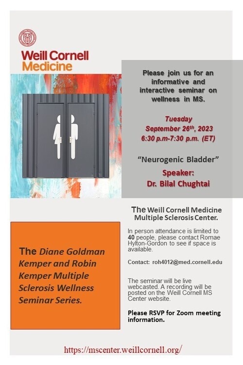 Event flyer with men's and women's restroom doors